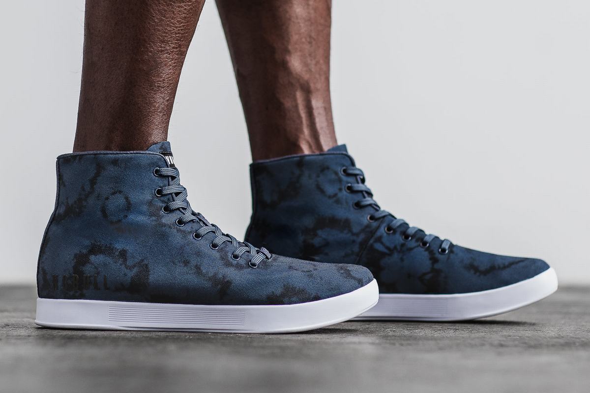 Nobull High-Top Tie-Dye Canvas Men's Trainers Navy | Australia (EY7869)